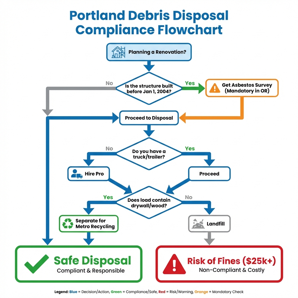 Portland Debris Disposal Compliance Flowchart