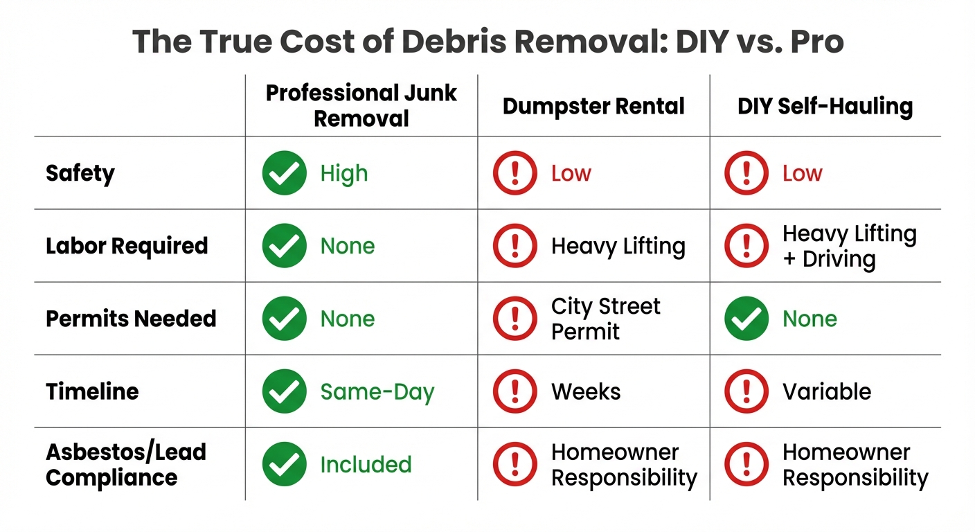 The True Cost of Debris Removal: DIY vs. Pro